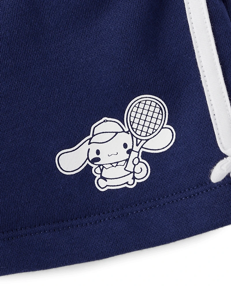 Girls Hello Kitty® Side Stripe Bow Premium Fleece Shorts