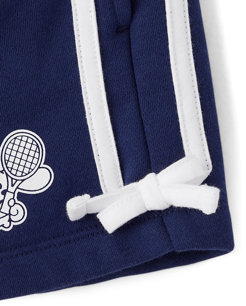 Girls Hello Kitty® Side Stripe Bow Premium Fleece Shorts