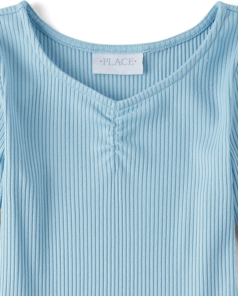 Girls Floral Tiered Drop Waist Dress