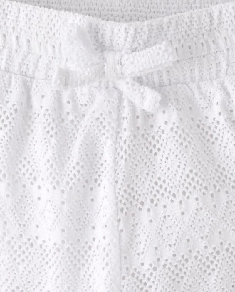 Girls Lace Wide Leg Beach Pants