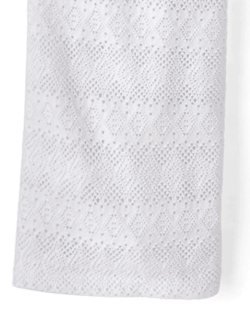 Pantalon de plage large en dentelle pour filles