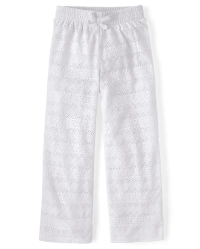 Pantalon de plage large en dentelle pour filles