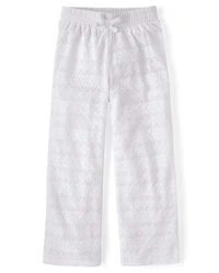 Pantalon de plage large en dentelle pour filles