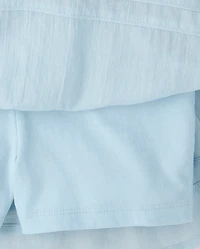 Girls Pleated Tiered V-Waist Dress