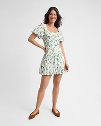 Womens Mommy And Me Floral Textured Mini Bubble Dress