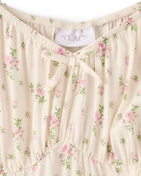 Womens Mommy And Me Floral Ruffle Dress