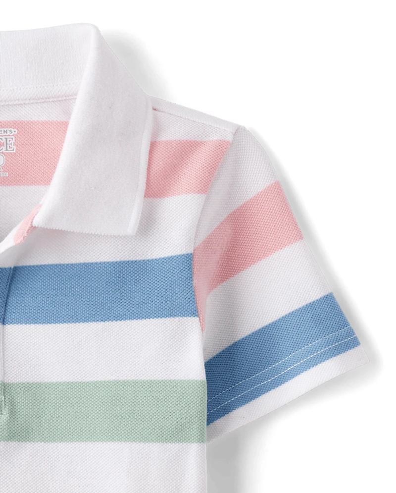 Baby And Toddler Boys Striped Soft Pique Polo