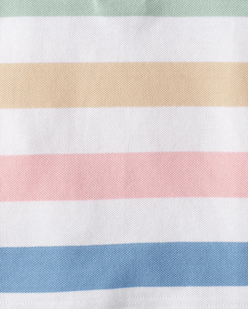 Baby And Toddler Boys Striped Soft Pique Polo