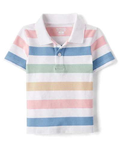 Baby And Toddler Boys Striped Soft Pique Polo