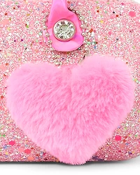 Girls Glitter Heart Sunglasses Case