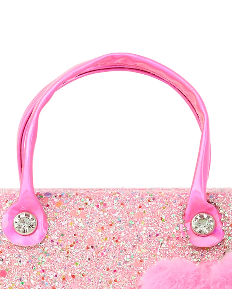 Girls Glitter Heart Sunglasses Case