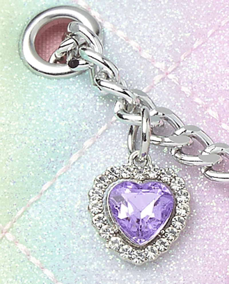 Girls Rainbow Glitter Charm Bag