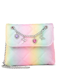 Girls Rainbow Glitter Charm Bag