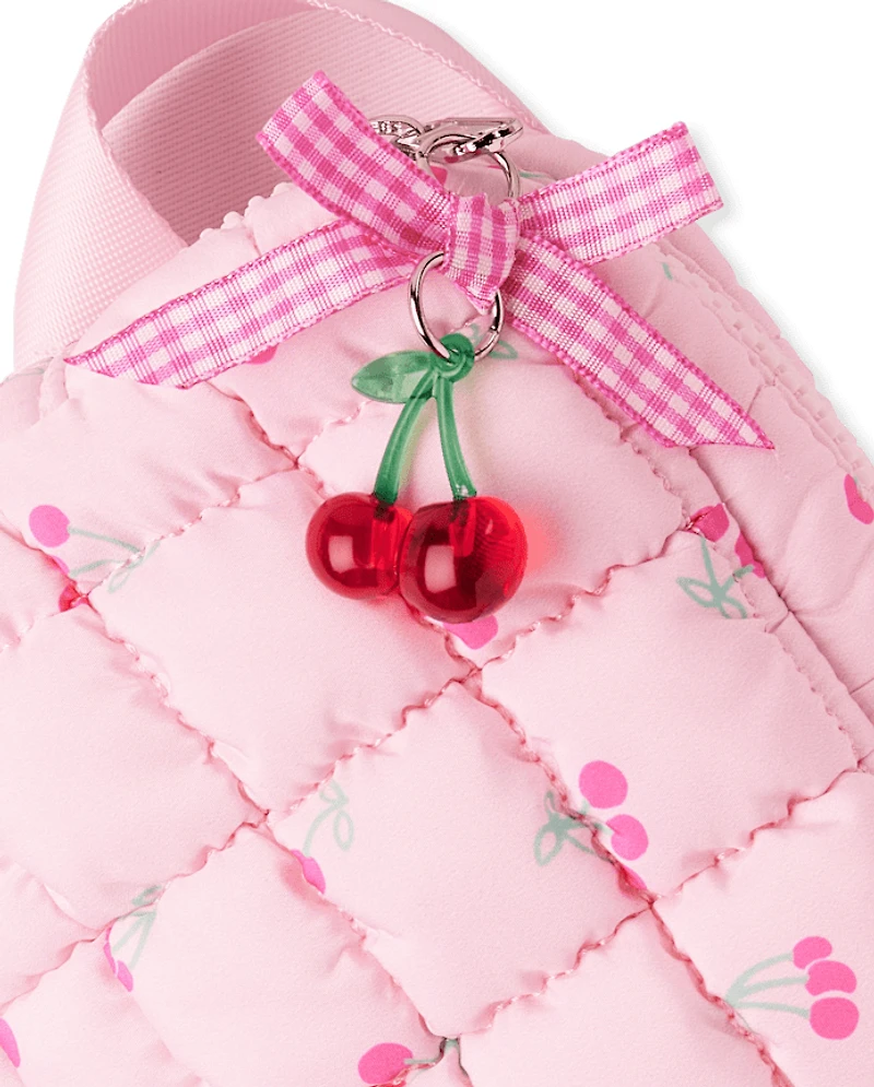Girls Cherry Quilted Belt Bag