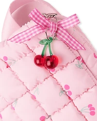 Girls Cherry Quilted Belt Bag