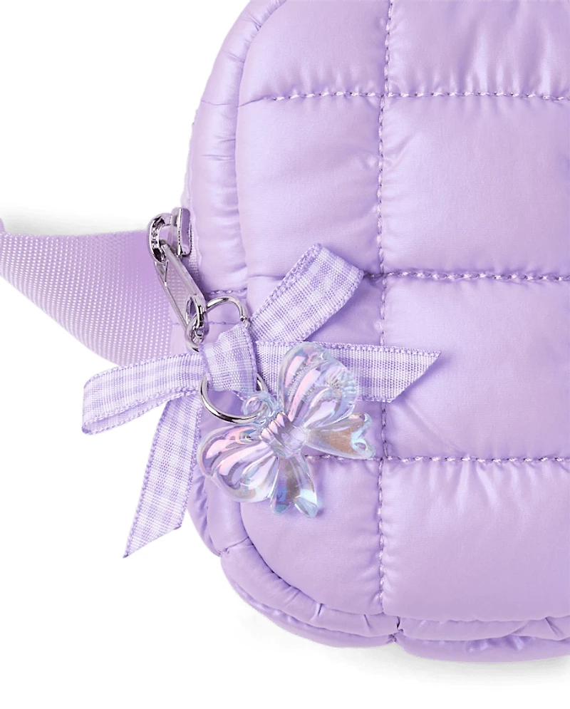 Girls Iridescent Quilted Belt Bag