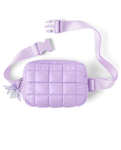 Girls Iridescent Quilted Belt Bag