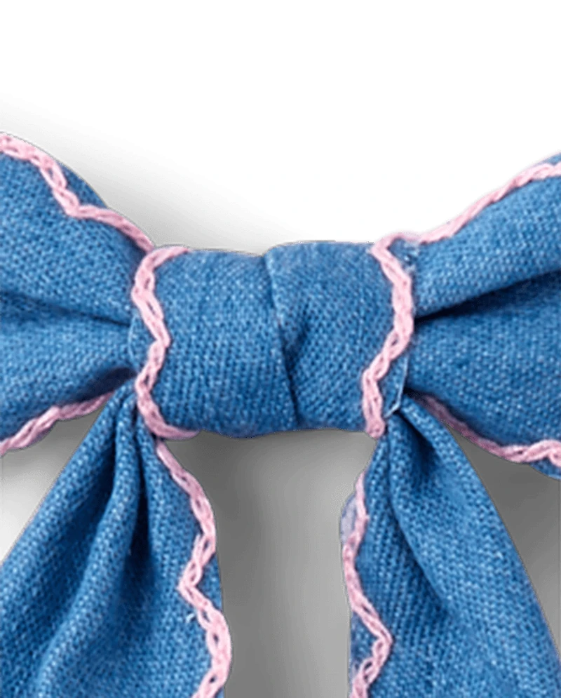 Girls Floral Bow Hair Clip 3-Pack