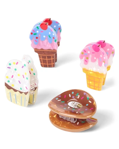 Girls Dessert Claw Clip 4-Pack