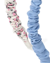 Girls Floral Ruched Headband 3-Pack