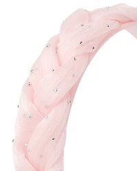 Girls Puffy Braided Rhinestone Headband