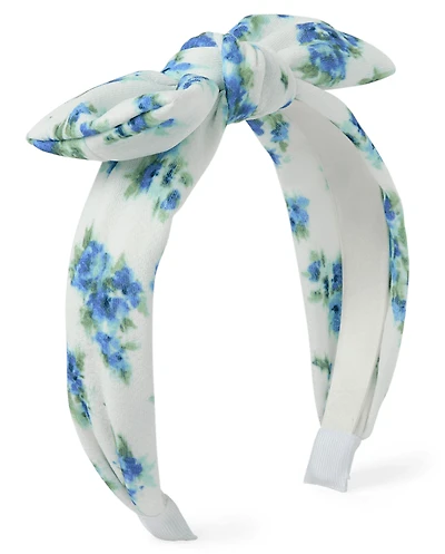 Girls Floral Bow Headband