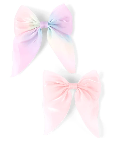 Girls Shimmer Bow Hair Clip 2-Pack