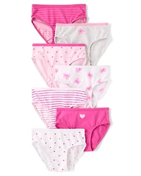 Toddler Girls Bow Brief Underwear 7-Pack