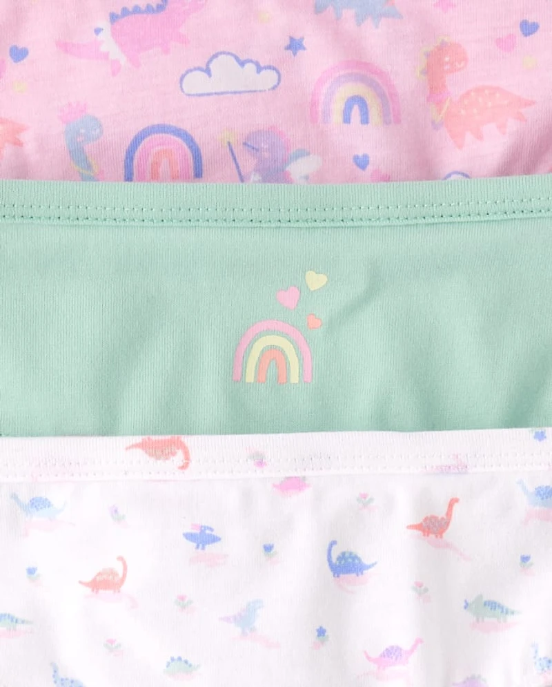 Toddler Girls Dino Brief Underwear 7-Pack