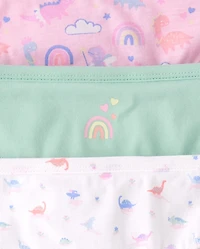 Toddler Girls Dino Brief Underwear 7-Pack