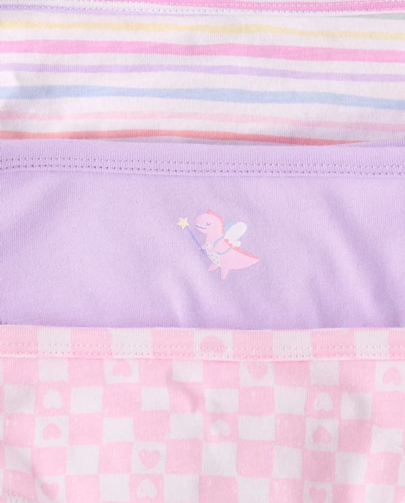 Toddler Girls Dino Brief Underwear 7-Pack