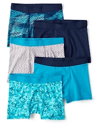 Boys Print Performance Boxer Brief Underwear 5-Pack