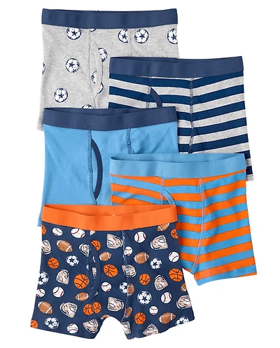 Boys Sports Boxer Brief Underwear 5-Pack