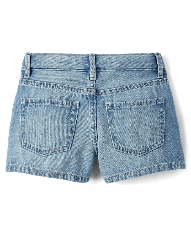 Girls Kuromi™ Rhinestone Denim Shortie Shorts