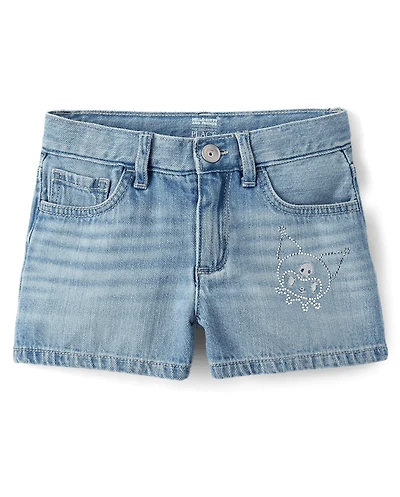 Short en jean Kuromi™ à strass pour filles
