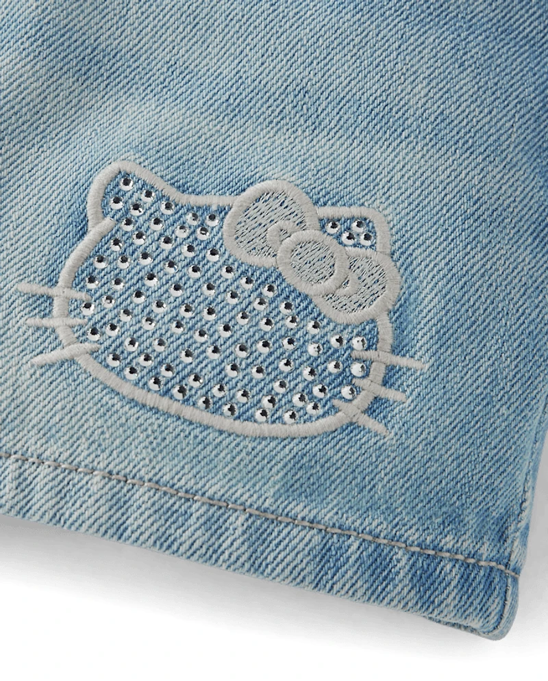 Shorty en jean Hello Kitty® à strass pour filles