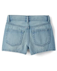 Girls Hello Kitty® Rhinestone Denim Shortie Shorts