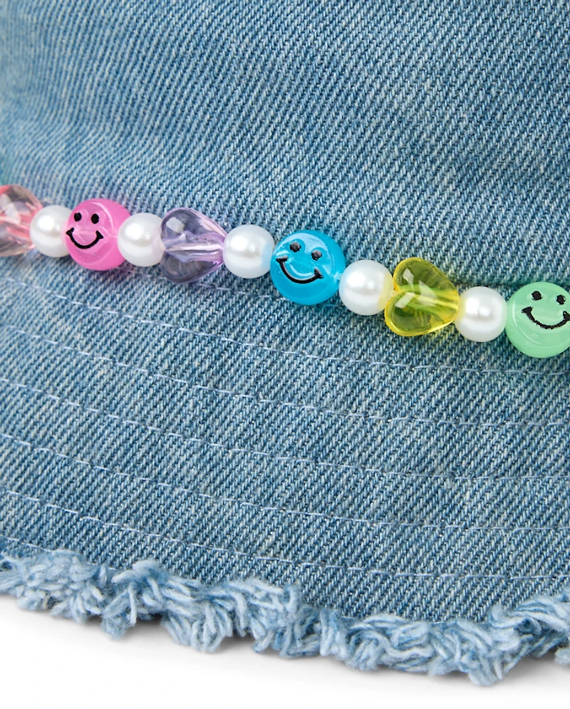 Bob en jean à perles pour filles