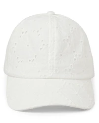 Girls Bow Back Embroidered Eyelet Baseball Hat