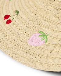 Baby And Toddle Girls Embroidered Fruit Sun Hat