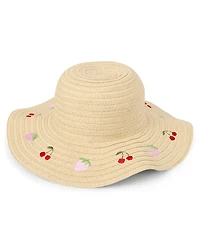 Baby And Toddle Girls Embroidered Fruit Sun Hat