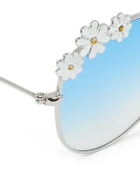 Girls Floral Aviator Sunglasses
