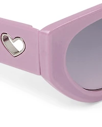 Girls Perforated Heart Cat Eye Sunglasses