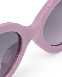 Girls Perforated Heart Cat Eye Sunglasses