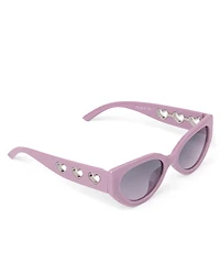Lunettes de soleil œil de chat perforées en forme de cœur pour filles