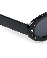 Girls Rhinestone Oval Sunglasses
