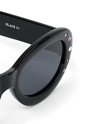 Girls Rhinestone Oval Sunglasses