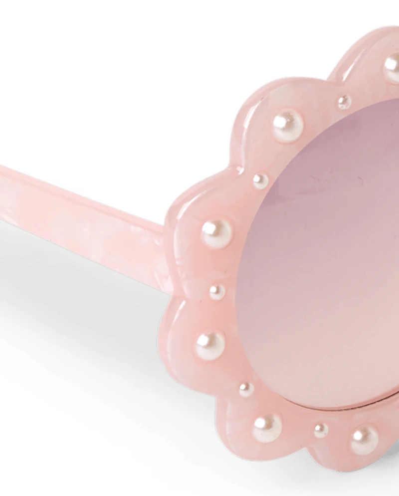 Girls Faux Pearl Flower Sunglasses
