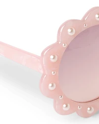 Girls Faux Pearl Flower Sunglasses