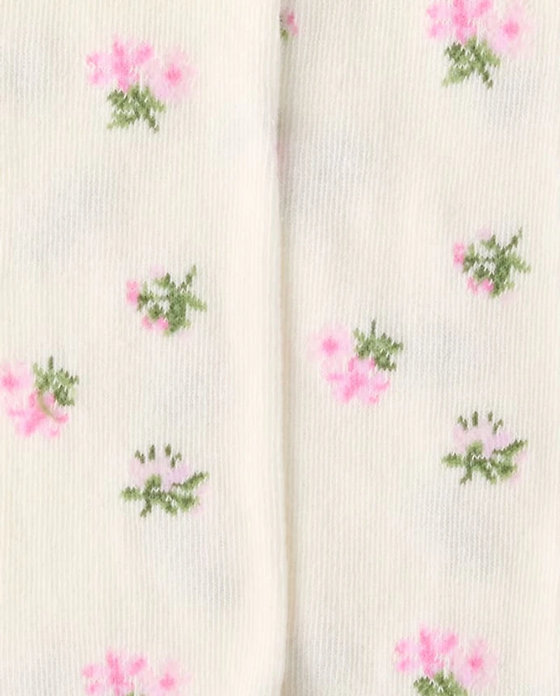 Toddler Girls Floral Pointelle Tights 2-Pack